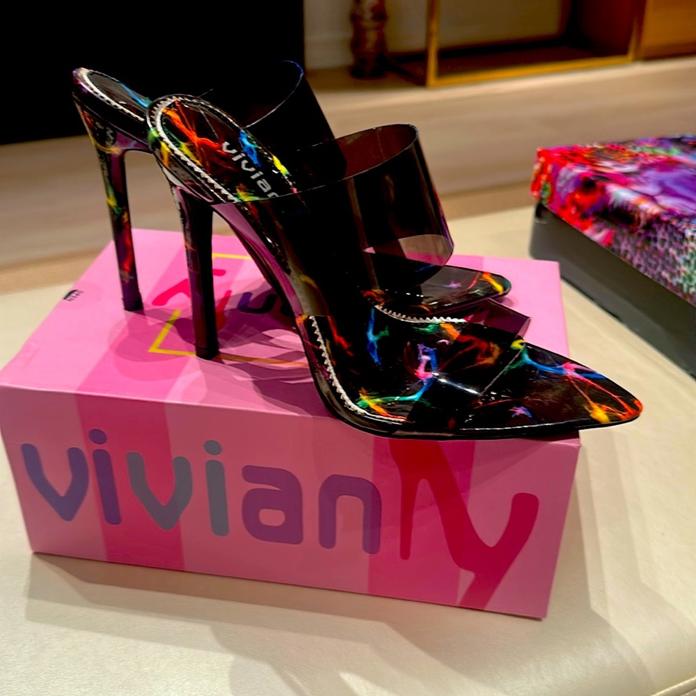 PVC heels brand new size 6